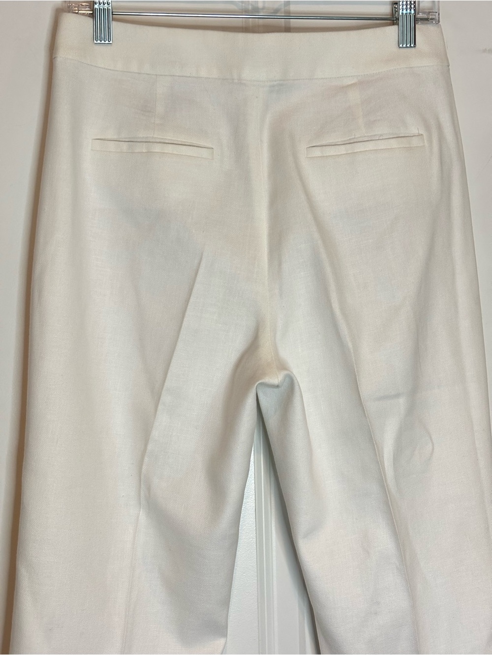 J. Crew Kate White Linen Blend Lined Straight Leg Pants 4 - Picture 7 of 14